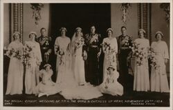 Bridal Party of The Duke & Duchess of Kent 1934 Postcard