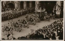 The State Coach on Way To Abbey Postcard