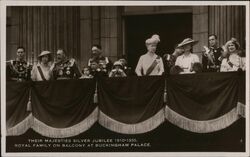 Their Majesties Silver Jubilee 1910-1935. Royal Family on Balcony at Buckingham Palace. Royalty Postcard Postcard Postcard