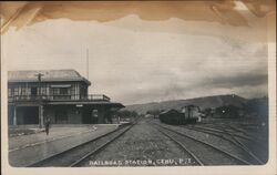 Railroad Station in Cebu, P.I. Postcard