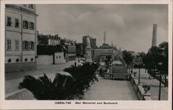 Gibraltar War Memorial and Boulevard Postcard