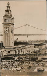 Ferry Building - Golden Gate Bridge Postcard