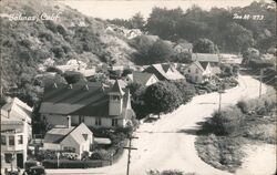 Residential Street and Church Postcard