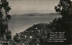 View of San Francisco from Sausalito California Postcard Postcard Postcard