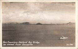 San Francisco-Oakland Bay Bridge as Viewed from Sausalito California Postcard Postcard Postcard