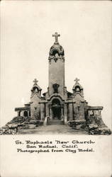 St. Rafael's New Church Photographed from Clay Model Postcard