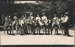 Group on Donkeys Cloverdale, CA Postcard Postcard Postcard