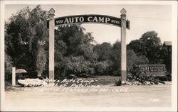 Uncle John's Auto Camp Entrance Petaluma, CA Postcard Postcard Postcard