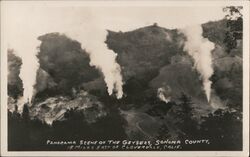 Panorama Scene of The Geysers Postcard