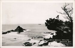 Coast Vessel Passing - Anchor Bay Gualala, CA Postcard Postcard Postcard