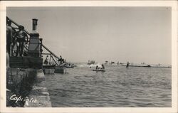 Swimmers and Water Slide at Capitola Postcard