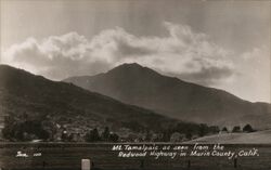 Mount Tamalpais as Seen from the Redwood Highway Mill Valley, CA Postcard Postcard Postcard