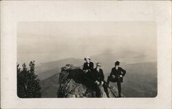 Three Men Sitting on top of Mount Tamalpais Postcard