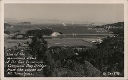 View from the San Francisco-Oakland Bay Bridge from the slopes of Mt. Tamalpars Postcard