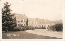 Exterior View of the High School Postcard