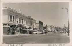 First Street in Benicia, CA California Postcard Postcard Postcard