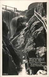 Waterfall at Head of Caves Pinnacles National Monument California Postcard Postcard Postcard