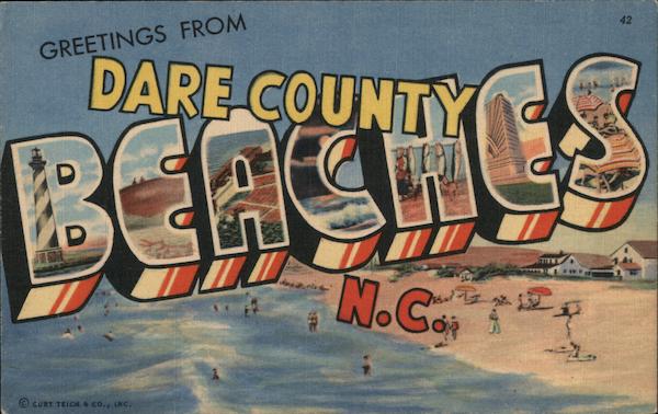 Greetings from Dare County Beaches North Carolina Postcard