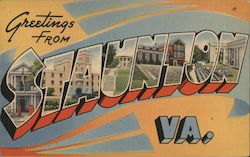 Greetings from Staunton Virginia Postcard Postcard Postcard