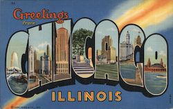 Greetings from Chicago Illinois Postcard Postcard Postcard