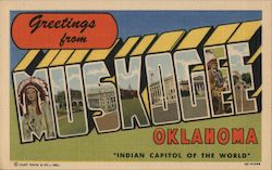 Greetings from Muskogee Oklahoma Postcard Postcard Postcard