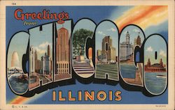 Greetings from Chicago Illinois Postcard Postcard Postcard