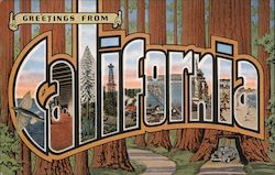 Greetings from California Postcard