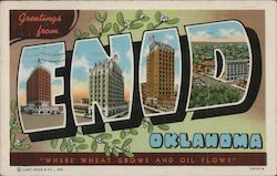 Greetings from Enid Oklahoma Postcard Postcard Postcard