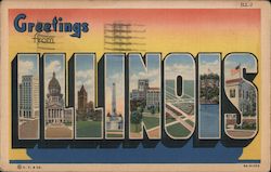 Greetings from Illinois Postcard