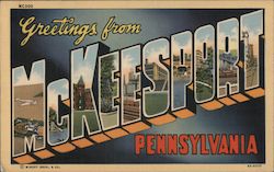 Greetings from Mckeesport Pennsylvania Postcard Postcard Postcard