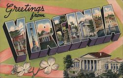 Greetings from Virginia Postcard Postcard Postcard