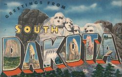 Greetings from South Dakota Postcard Postcard Postcard