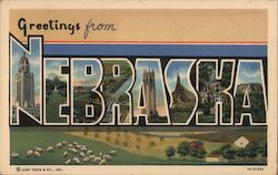 Greetings from Nebraska Postcard