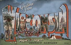 Greetings from Wisconsin Postcard Postcard Postcard