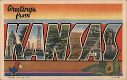 Greetings from Kansas Postcard Postcard Postcard