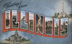 Greetings from Illinois Postcard