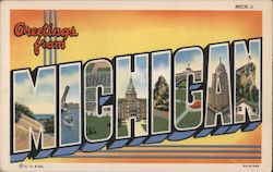 Greetings from Michigan Postcard Postcard Postcard