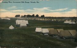 Looking West, Government Rifle Range Postcard