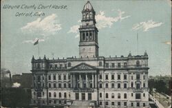 Wayne County Court House Detroit, MI Postcard Postcard Postcard