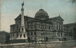 Court House and Soldier's Monument Postcard