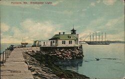 Breakwater Lights Postcard