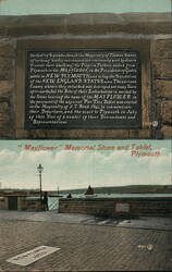 Mayflower Memorial Stone and Tablet Plymouth, MA Abogy Postcard Postcard Postcard