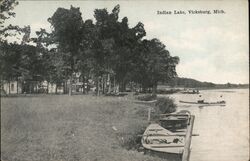 Indiand Lake Vicksburg, MI Postcard Postcard Postcard