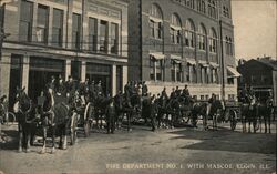 Fire Department no.1 with Mascot Postcard