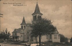 Baptist Church and Parsonage East Marion, NY Postcard Postcard Postcard