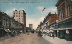 First Street Looking North Postcard