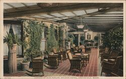 Corner of Sun Parlor, Weldon Hotel Greenfield, MA Postcard Postcard Postcard