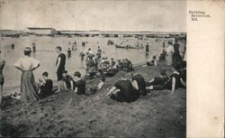 Swimming at Lake Victorian Era Postcard