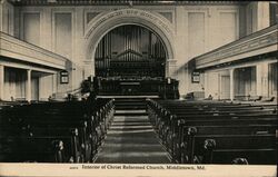 Interior of Christ Reformed Church Postcard