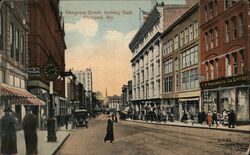 Congress Street, Looking East Portland, ME Postcard Postcard Postcard